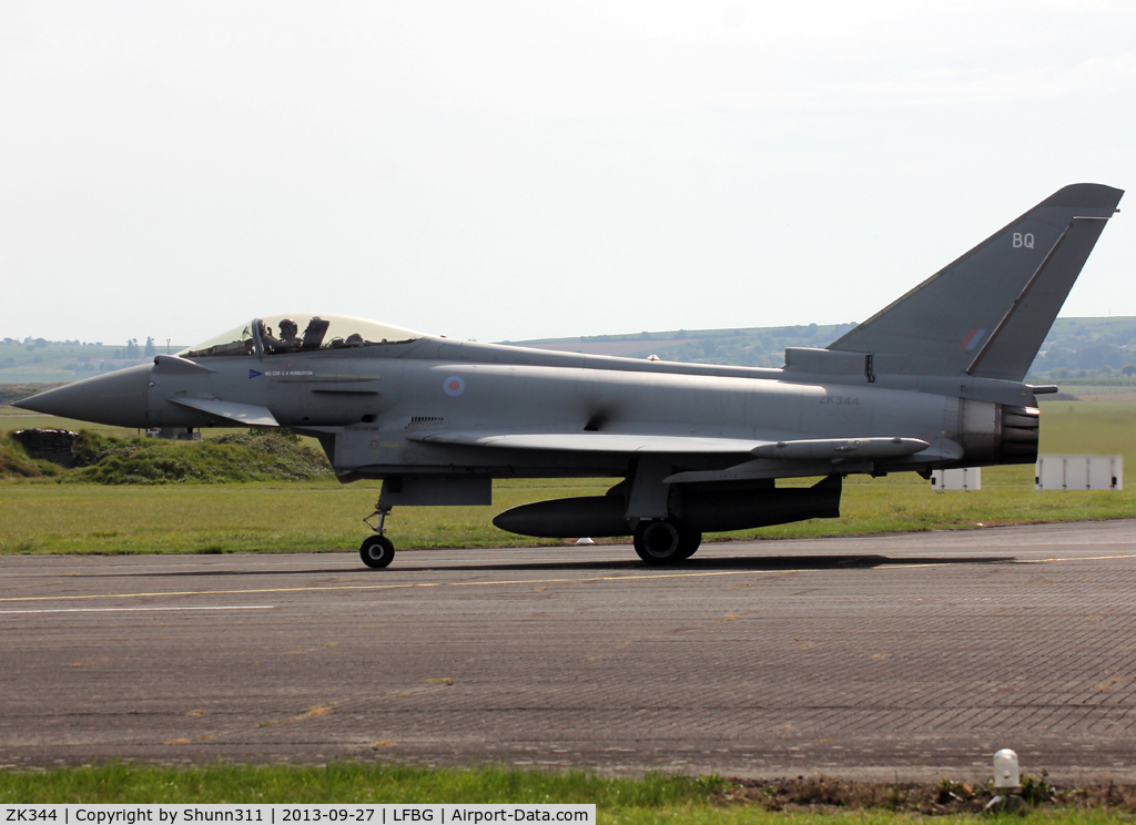 ZK344, 2012 Eurofighter EF-2000 Typhoon FGR4 C/N BS105/384, Arriving from demon flight during Cognac AFB Spotter Day 2013
