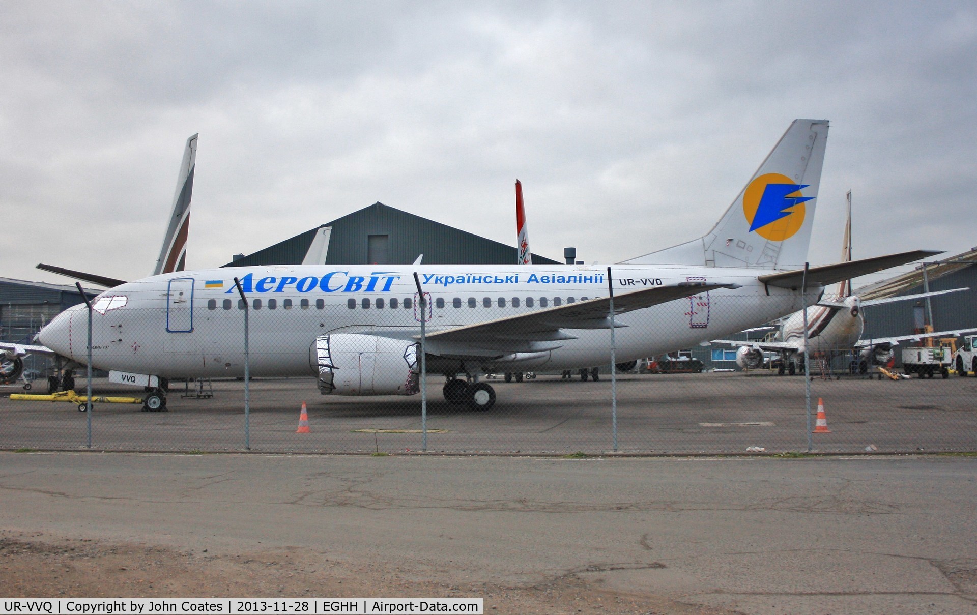 UR-VVQ, 1998 Boeing 737-5L9 C/N 29235, Now Alum foiled for Xmas