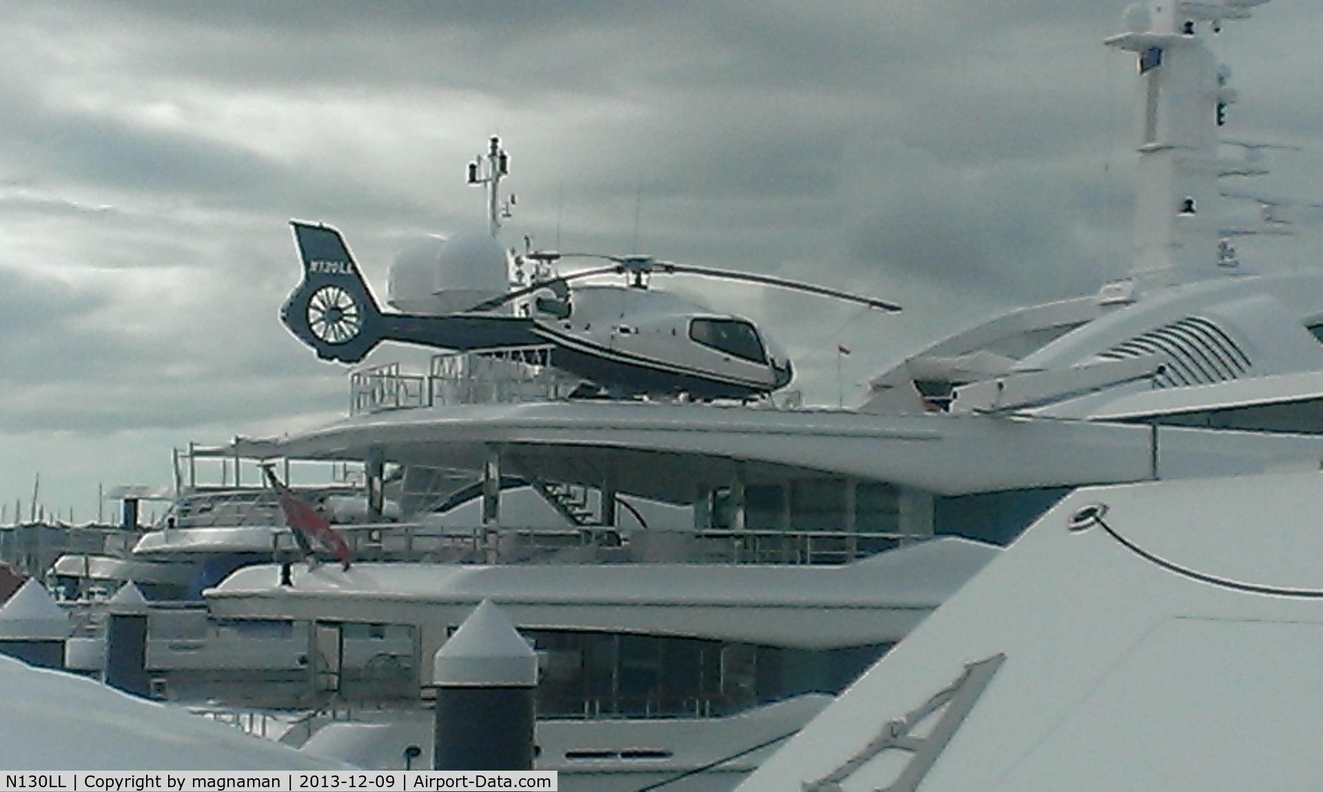 N130LL, Eurocopter EC-130B-4 (AS-350B-4) C/N 7375, On board super yacht in westhaven harbour Auckland
