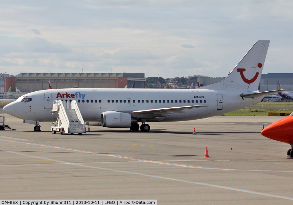 OM-BEX, 1989 Boeing 737-382 C/N 24365, Parked at the General Aviation area...