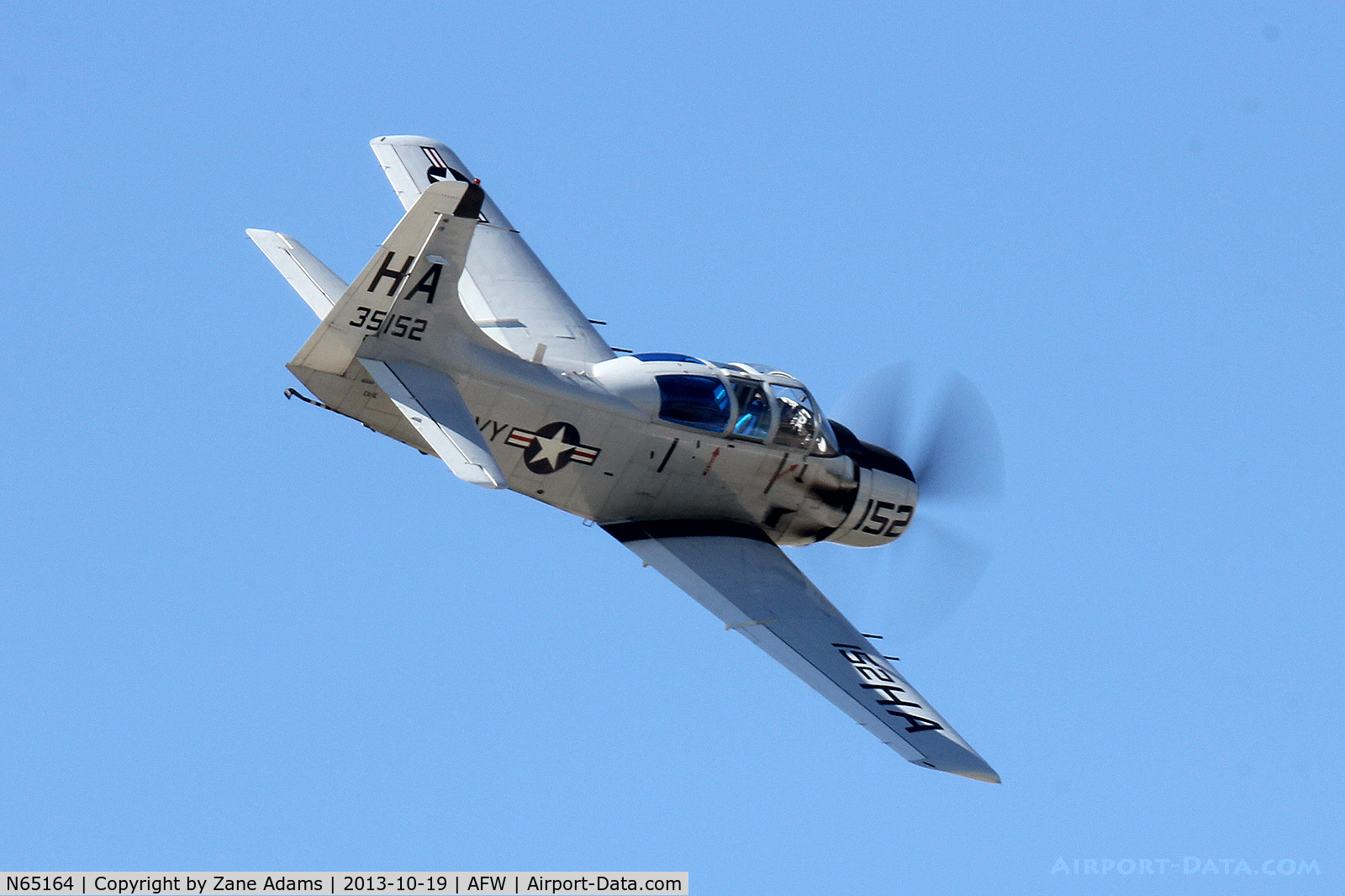 N65164, 1955 Douglas EA-1E Skyraider AD-5W C/N 55-471DH, At the 2013 Alliance Airshow - Fort Worth, TX