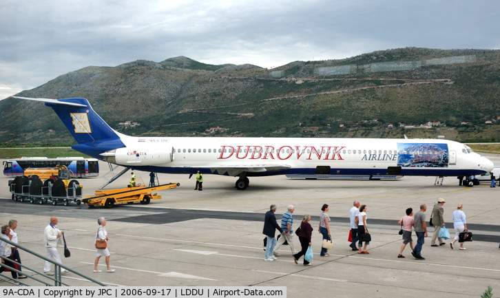 9A-CDA, 1987 McDonnell Douglas MD-83 (DC-9-83) C/N 49602, Dubrovnik Airways, apparently extinct. History now