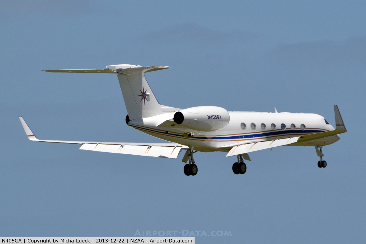 N405GA, 2008 Gulfstream Aerospace GV-SP (G500) C/N 5205, At Auckland
