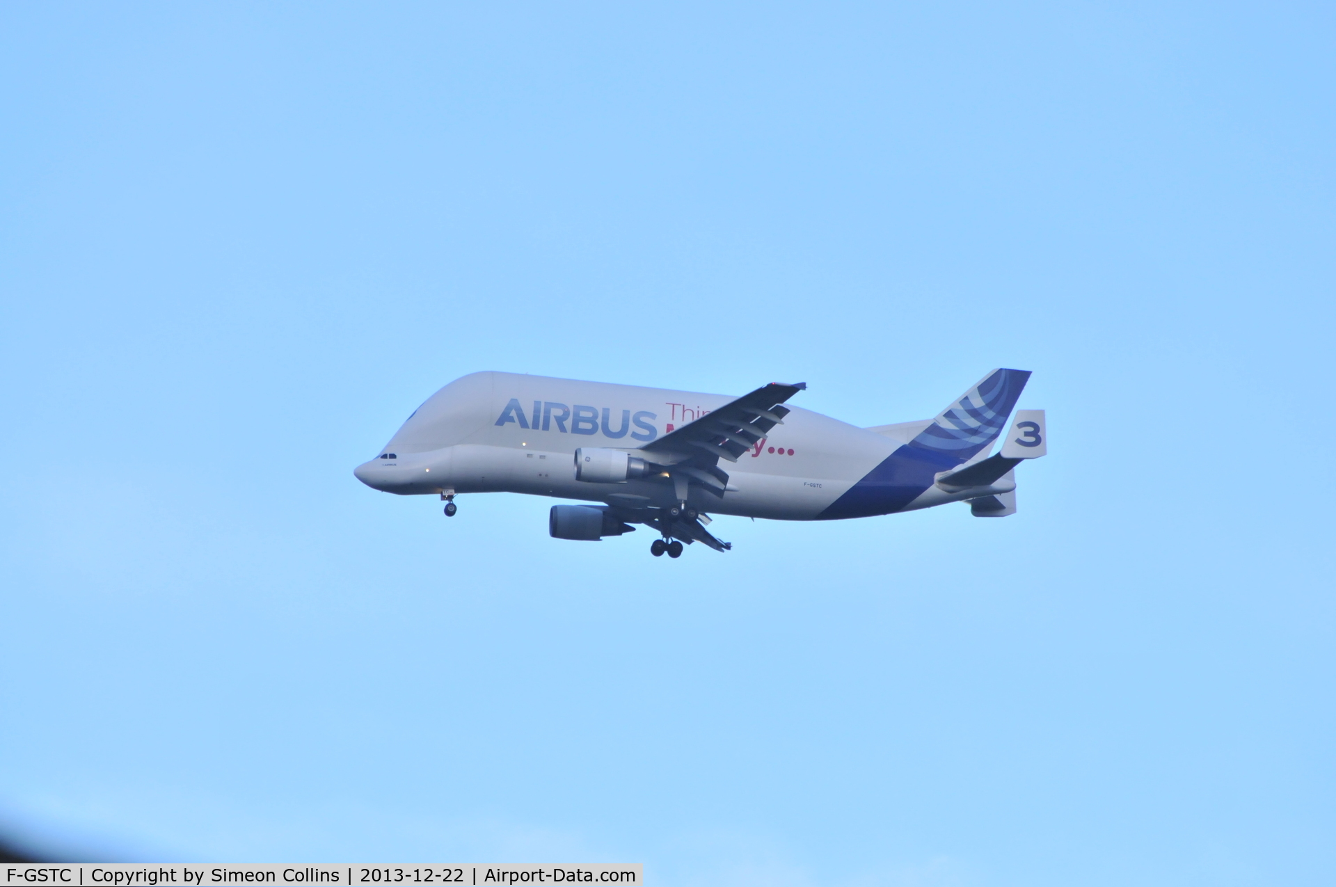 F-GSTC, 1997 Airbus A300B4-608ST Super Transporter C/N 765, Approaching Liverpool Airport