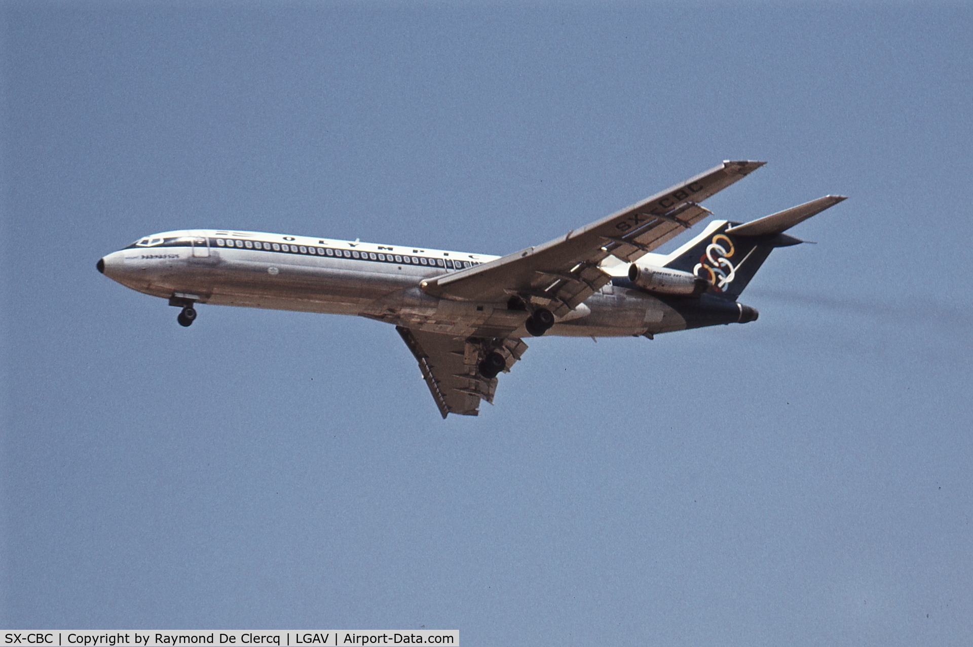 SX-CBC, 1969 Boeing 727-284 C/N 20005, Landing at Athens in July 1977.