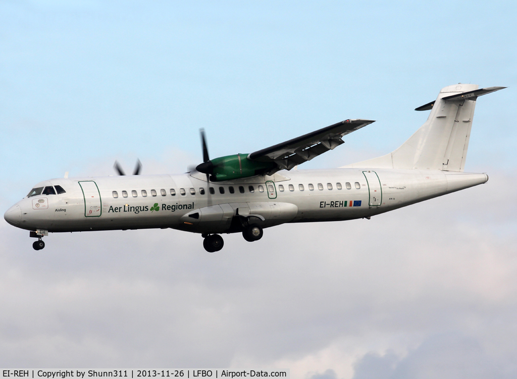 EI-REH, 1991 ATR 72-202 C/N 260, Landing rwy 32L on return to lessor and will be transferred to LFBF the same day...