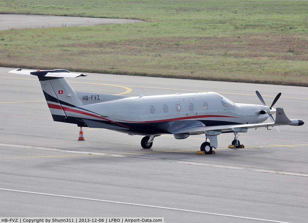 HB-FVZ, 2000 Pilatus PC-12 C/N 343, Parked at the General Aviation area... in new c/s
