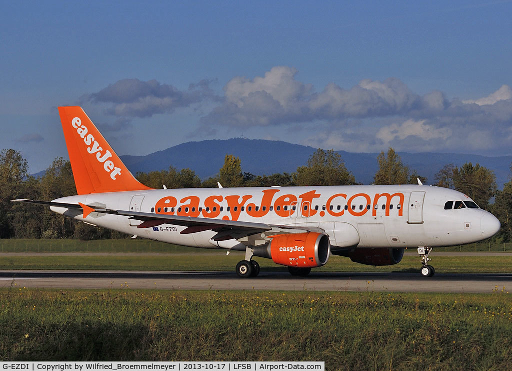 G-EZDI, 2008 Airbus A319-111 C/N 3537, This Airbus A319 is on a take off roll at Basel-Mulhouse Airport.
