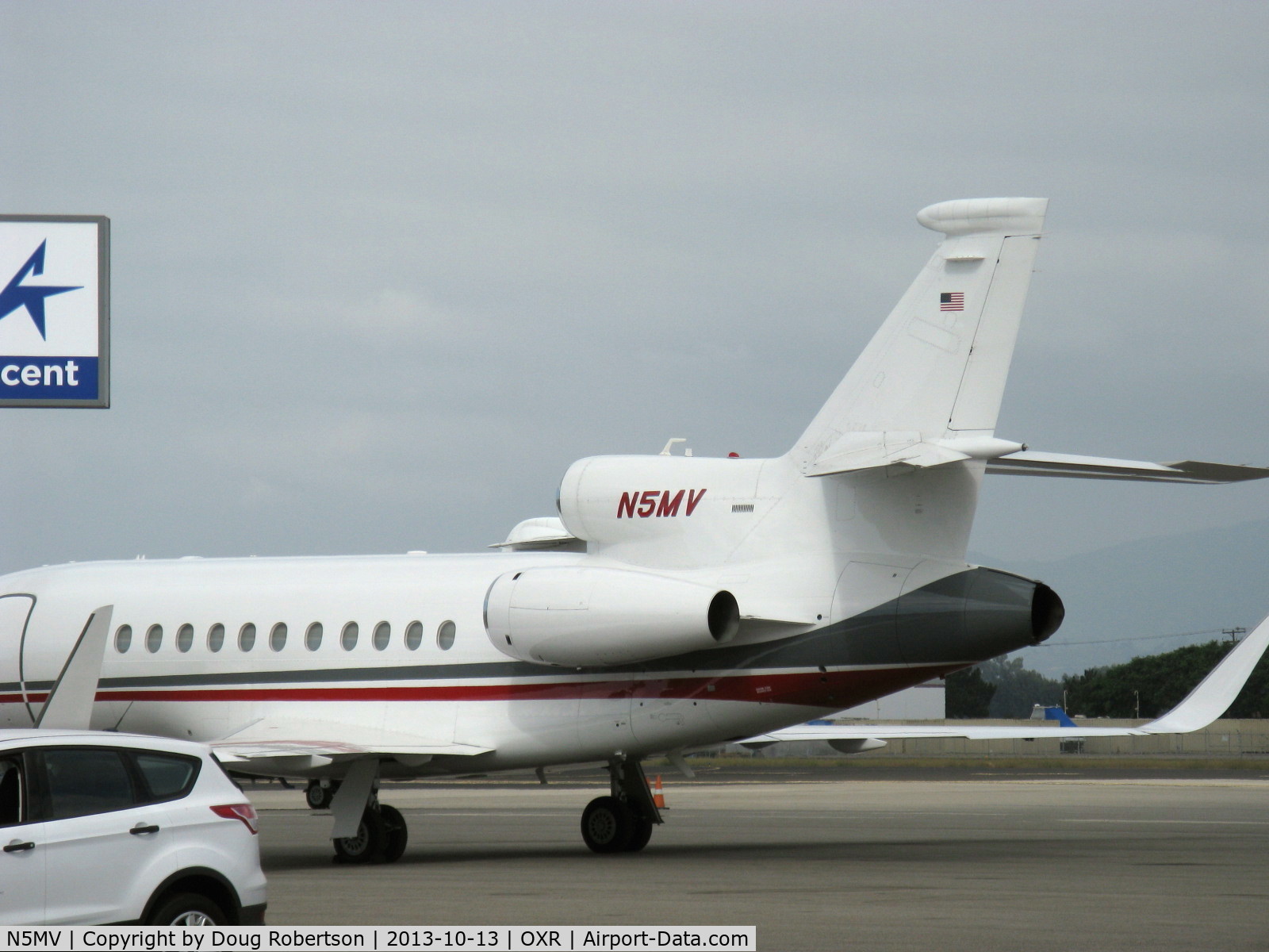 N5MV, 2008 Dassault Falcon 900EX C/N 221, Dassault Aviation FALCON 900EX, three Honeywell TFE731-5BR-1C Turbofans, 4,750 lb st each. Thrust reverser on center engine. Mmo 0.84 Mach