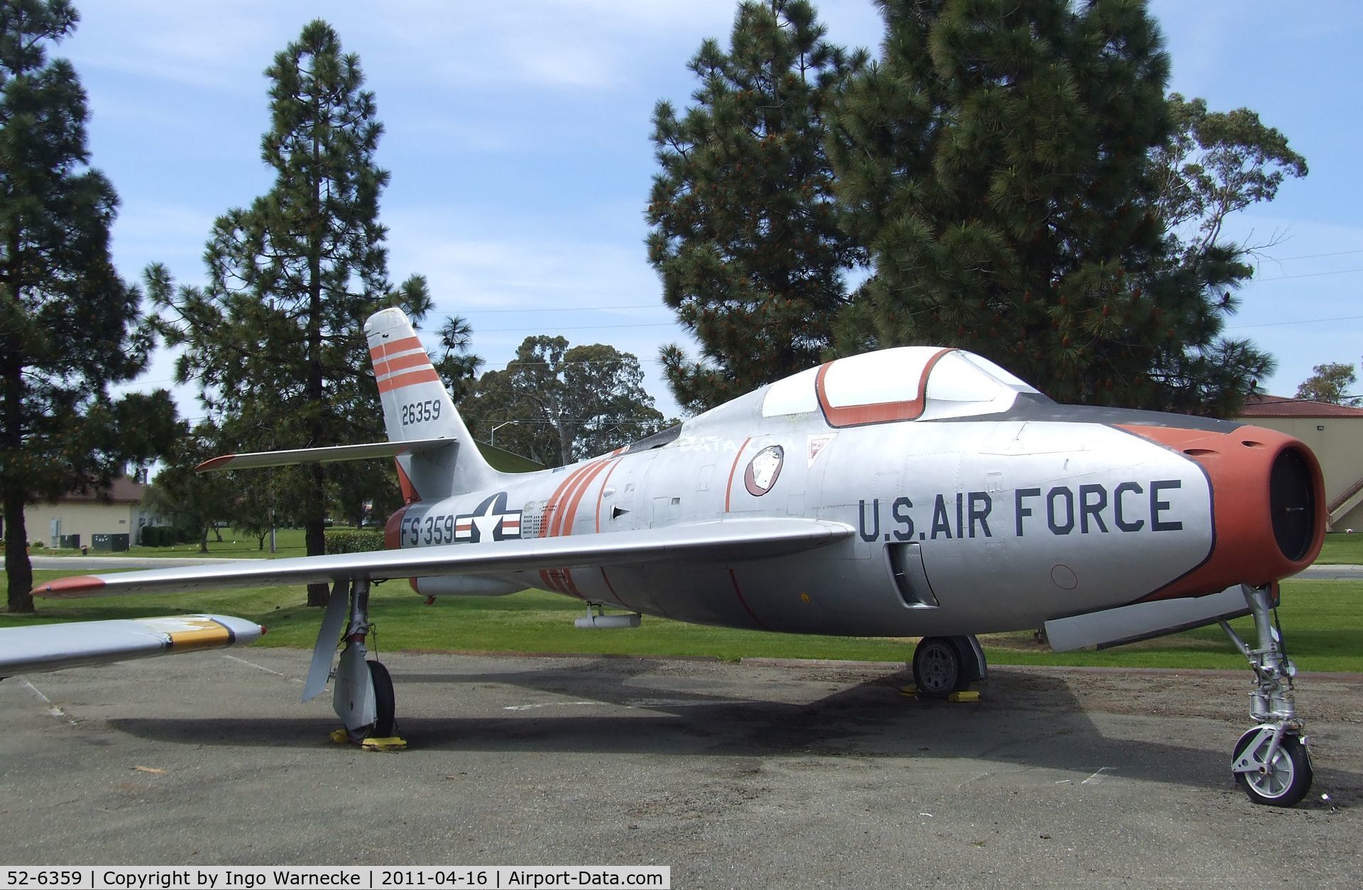 52-6359, Republic F-84F Thunderstreak C/N Not found 52-6359, Republic F-84F Thunderstreak at the Travis Air Museum, Travis AFB Fairfield CA