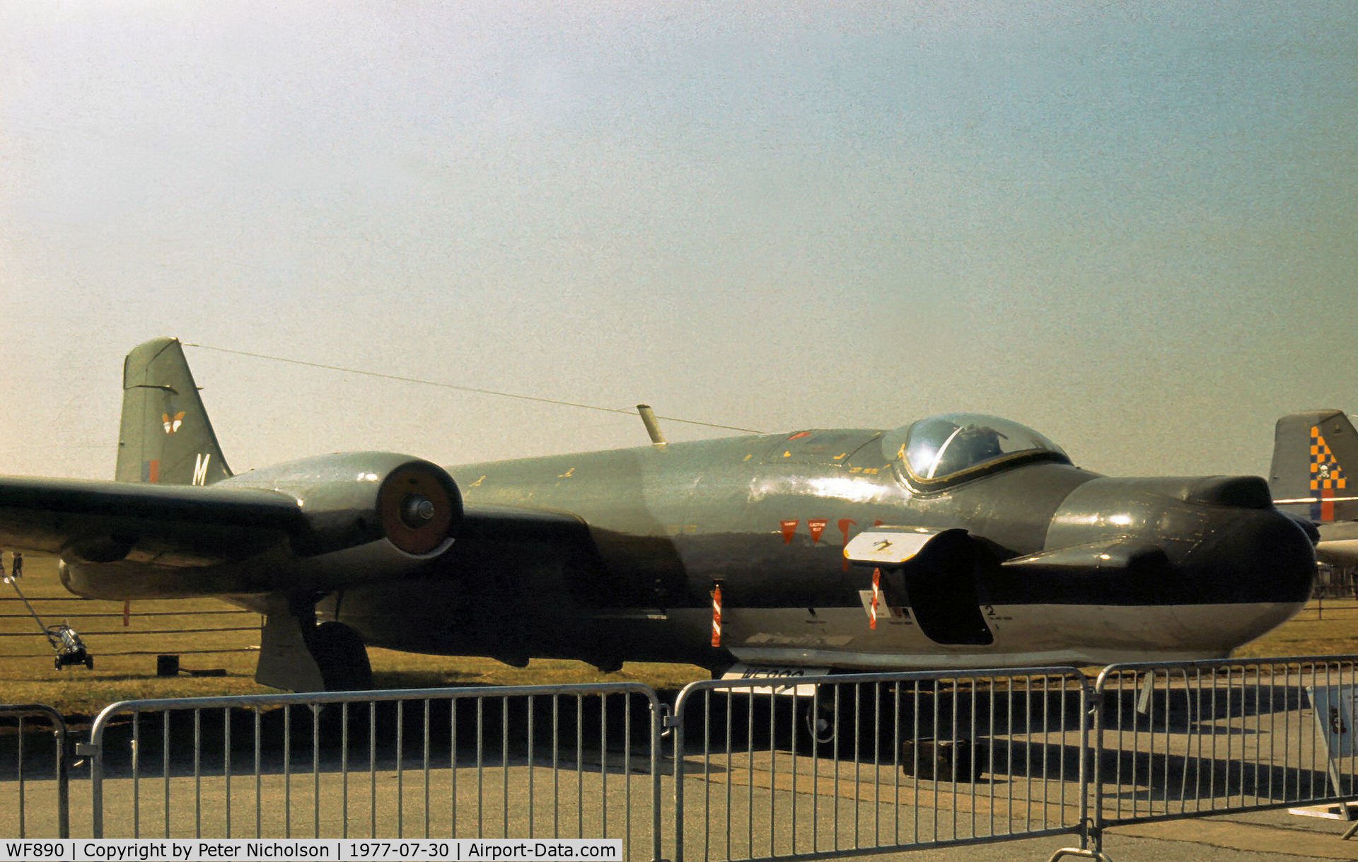 WF890, 1952 English Electric Canberra T.17 C/N EEP71091, Canberra T.17 of 360 Squadron at RAF Wyton on display at the 1977 Royal Review at RAF Finningley.