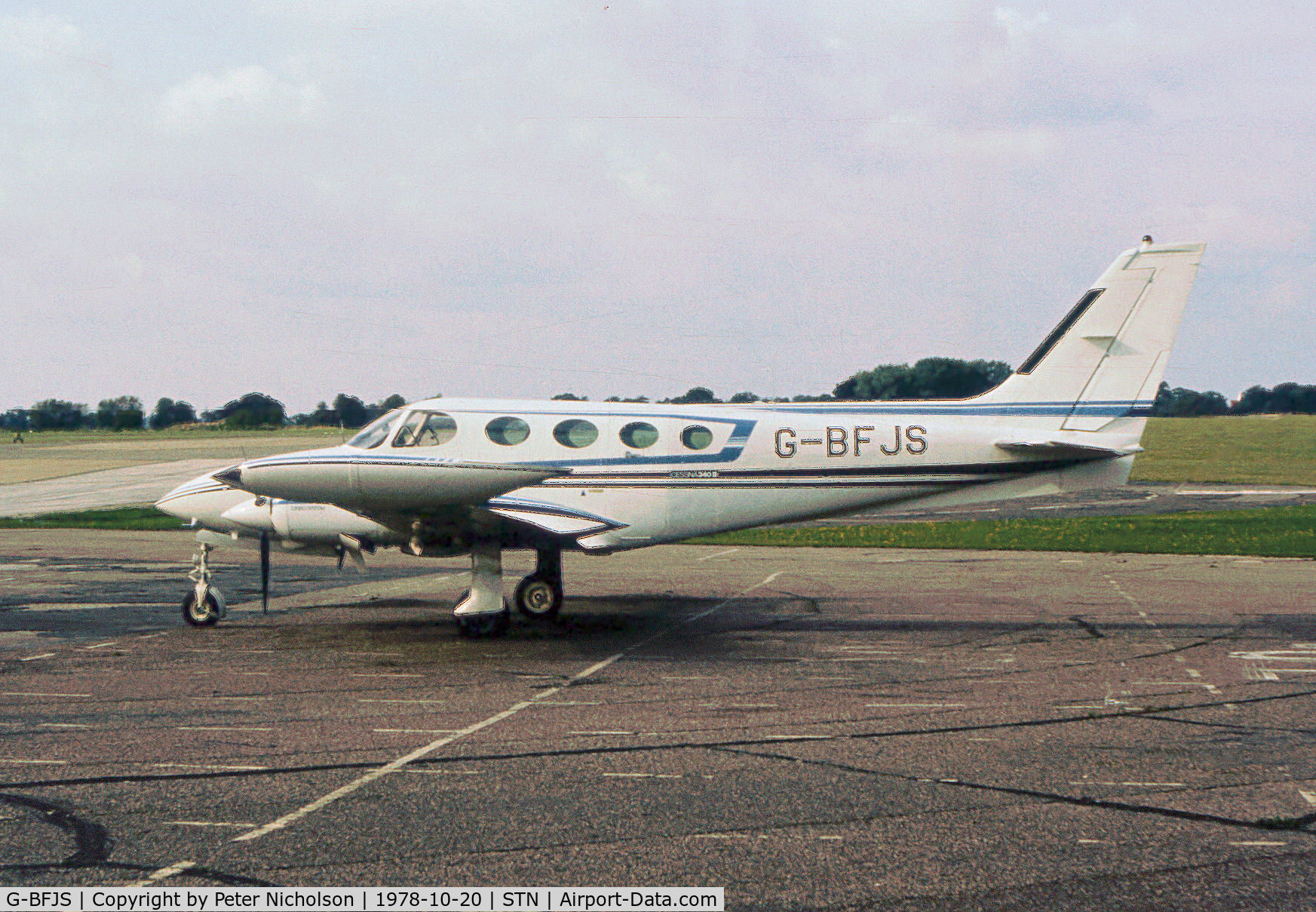 G-BFJS, 1978 Cessna 340 C/N 340-0442, Cessna 340A as seen at Stansted in October 1978.