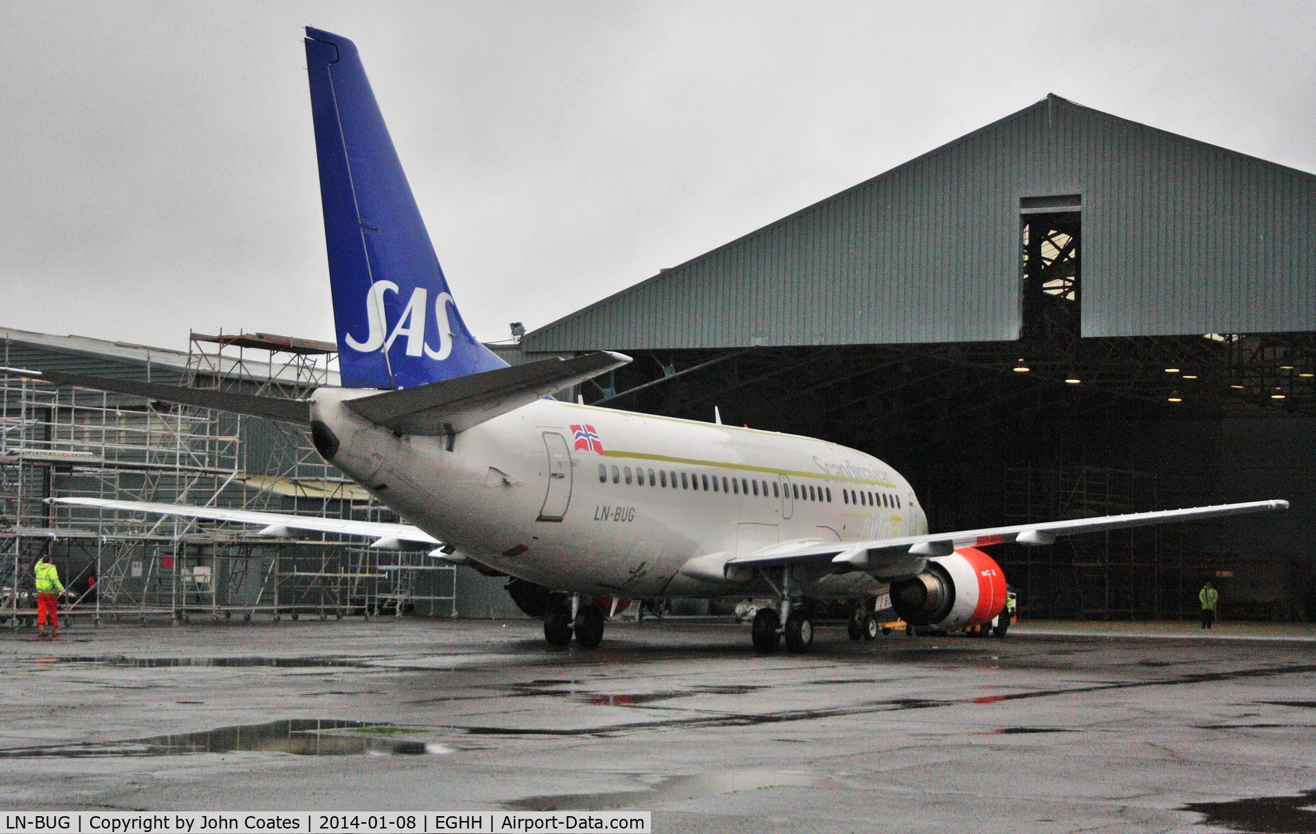 LN-BUG, 1997 Boeing 737-505 C/N 27631, Entering paintshop for respray to Bahamasair livery