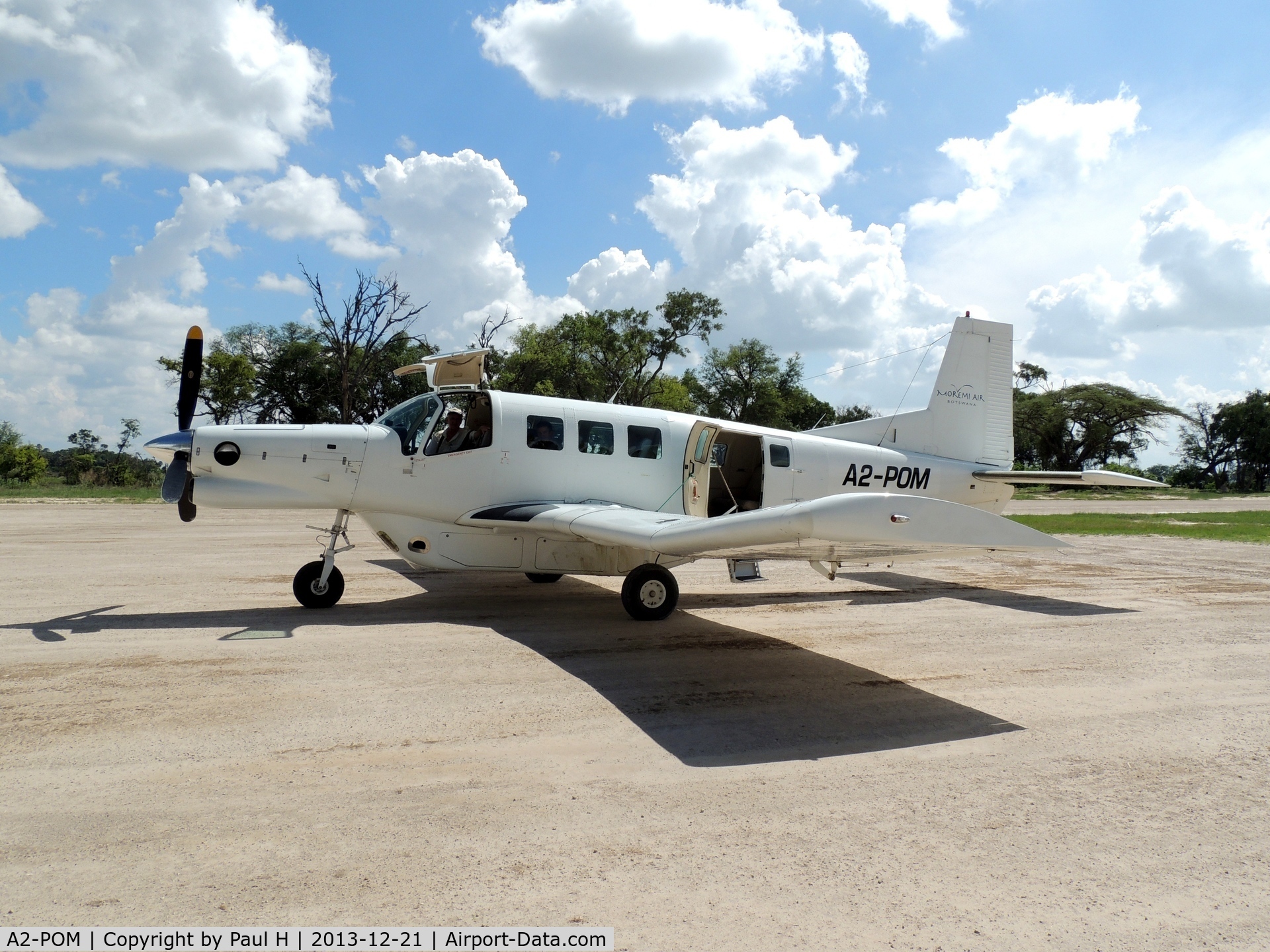 A2-POM, Pacific Aerospace 750XL C/N 131, At the Airstrip of Gunns Camp in Botswana