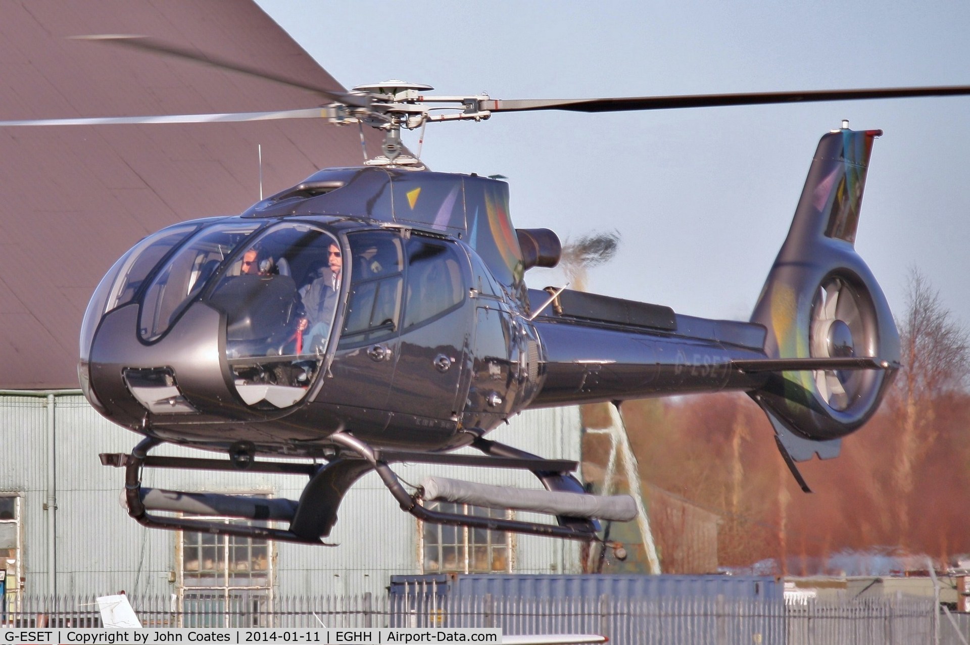 G-ESET, 2009 Eurocopter EC-130B-4 (AS-350B-4) C/N 4817, Arriving home at Bth Helis.
