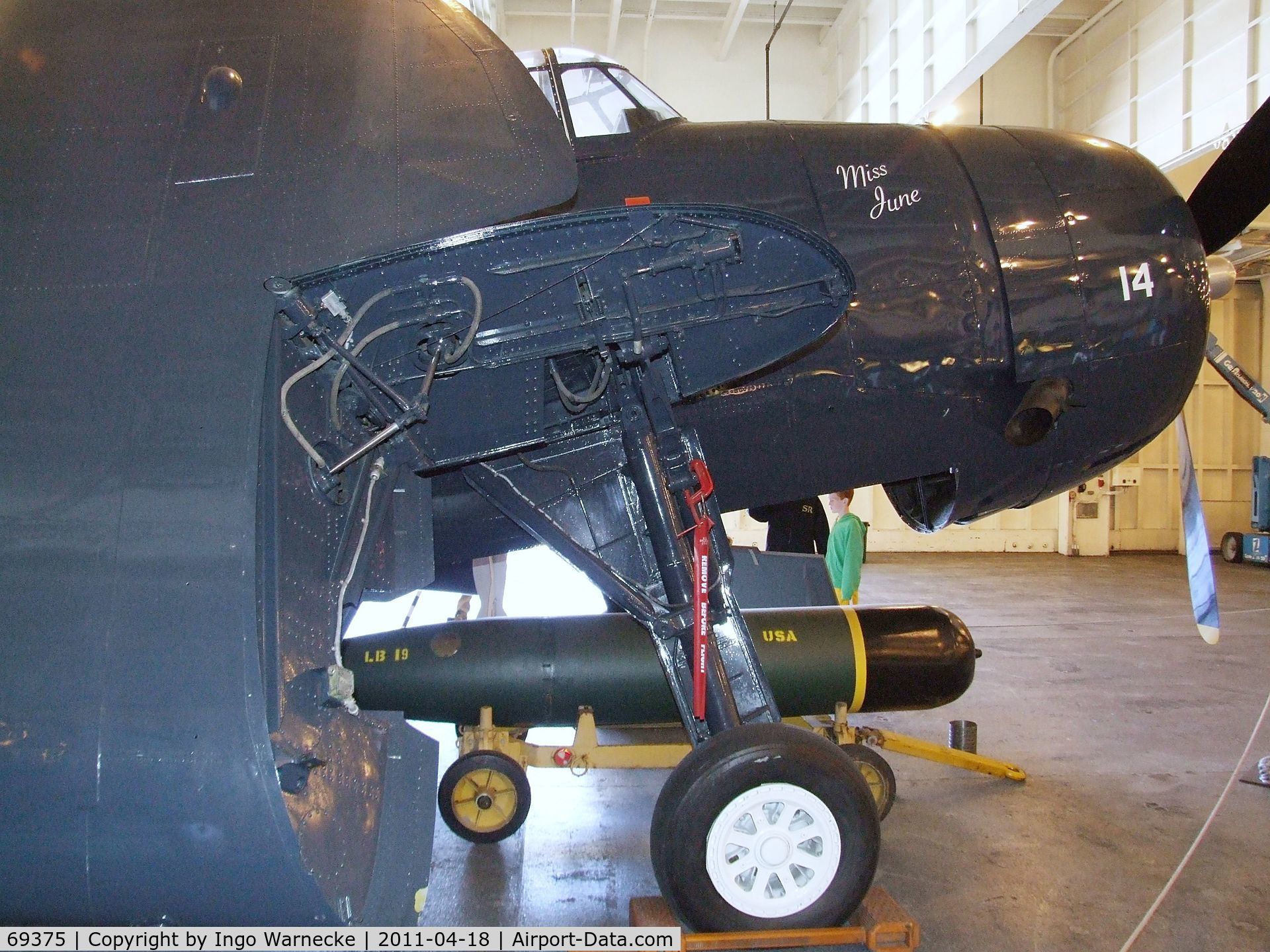 69375, 1958 General Motors TBM-3 Avenger C/N Not found (USN69375), Grumman (General Motors) TBM-3 Avenger at the USS Hornet Museum, Alameda CA