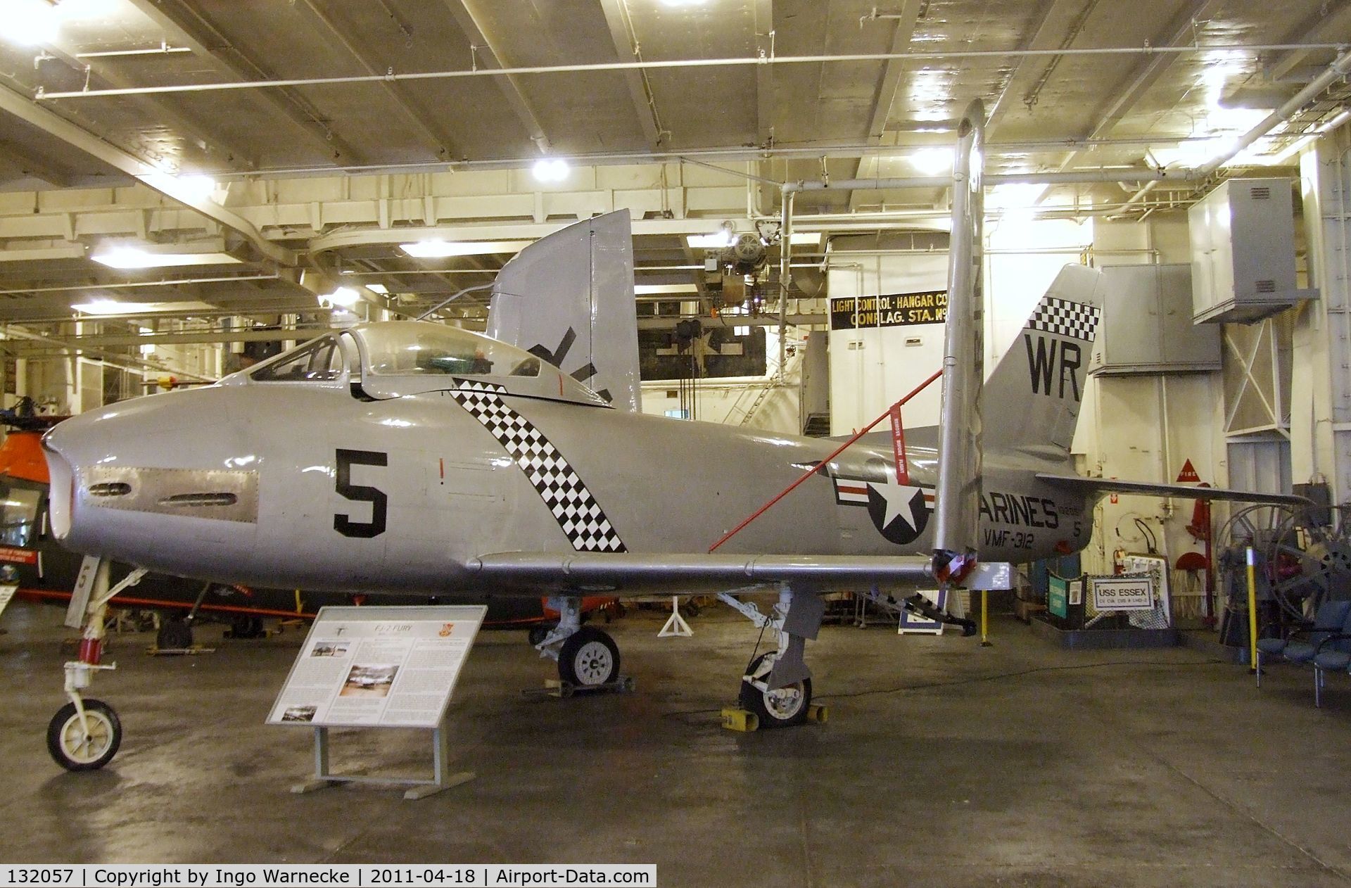 132057, North American FJ-2 Fury C/N Not found 132057, North American FJ-2 Fury at the USS Hornet Museum, Alameda CA