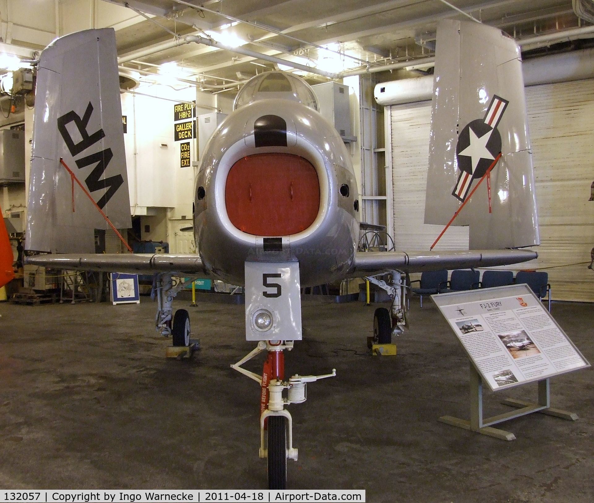 132057, North American FJ-2 Fury C/N Not found 132057, North American FJ-2 Fury at the USS Hornet Museum, Alameda CA