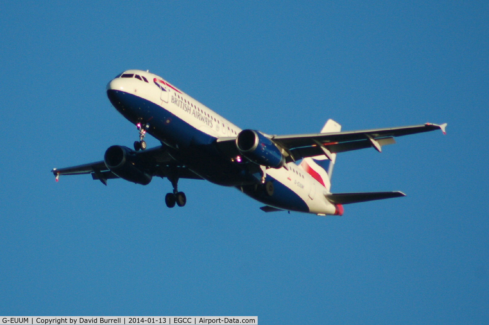 G-EUUM, 2002 Airbus A320-232 C/N 1907, British Airways Airbus A320-232 on approach to Manchester Airport.
