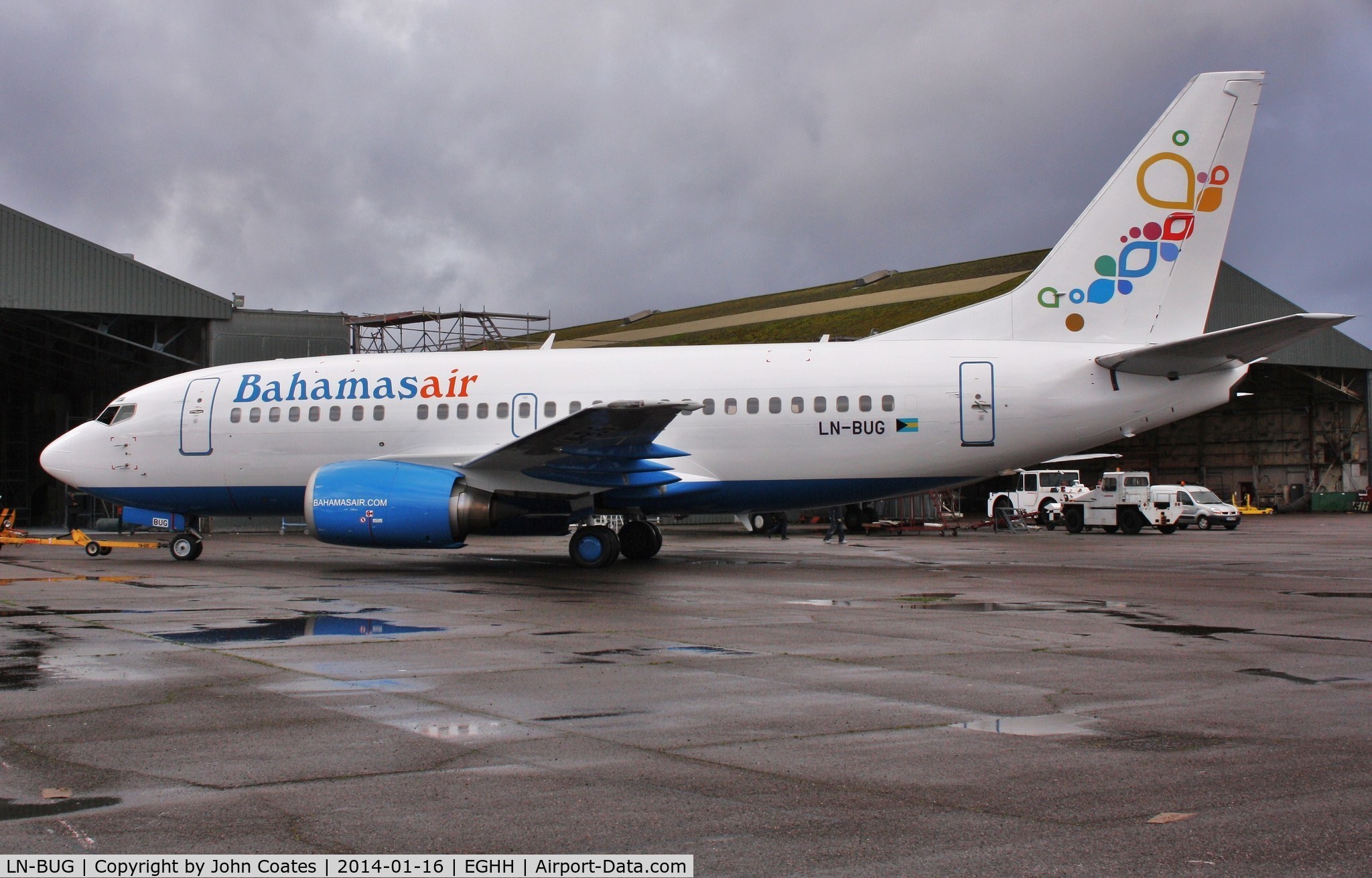 LN-BUG, 1997 Boeing 737-505 C/N 27631, Just repainted to Bahamasair livery. Reported going C6-BFC
