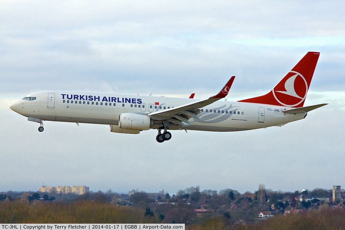 TC-JHL, 2011 Boeing 737-8F2 C/N 40976, 2014 photo taken at Birmingham UK
