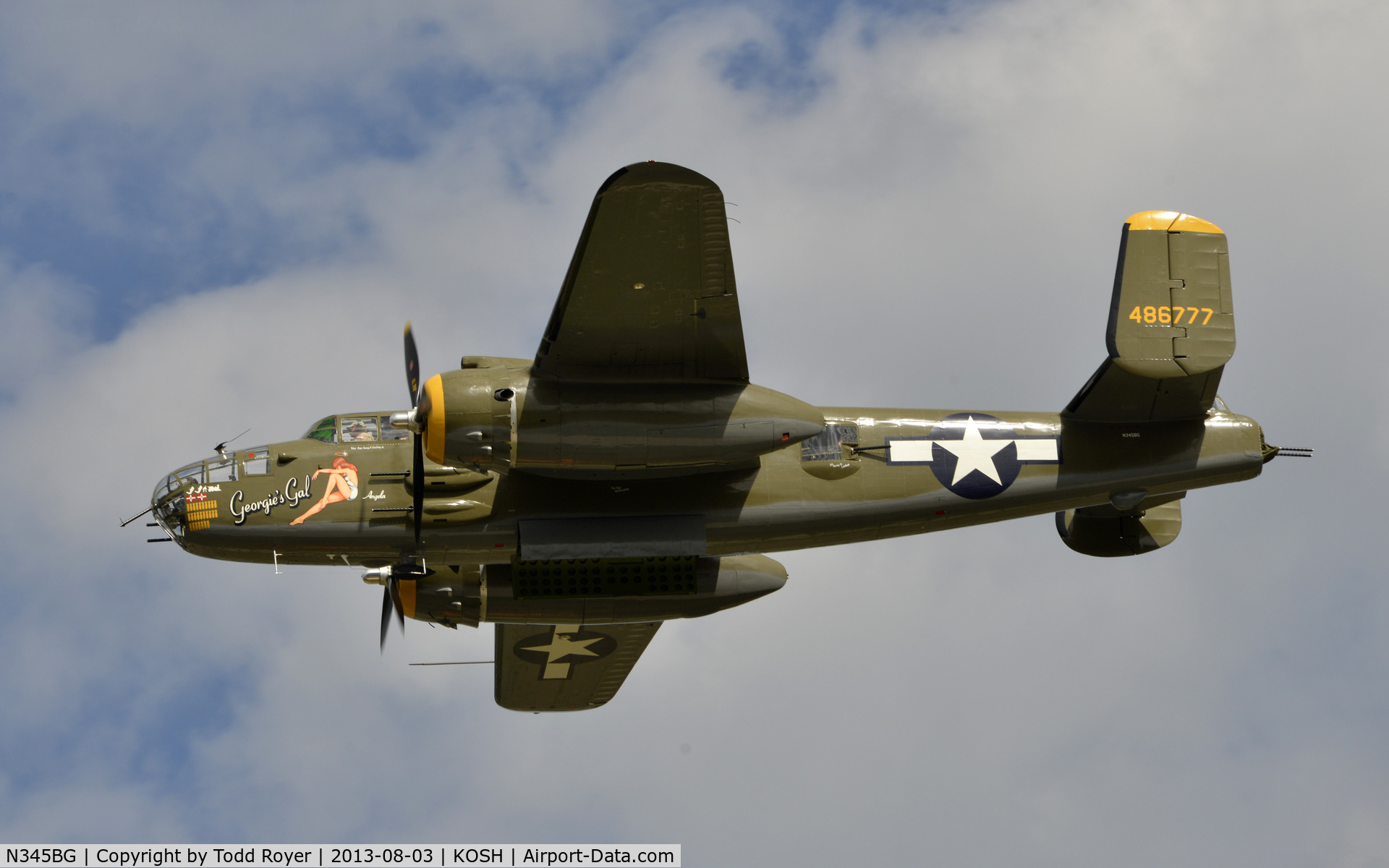 N345BG, 1944 North American TB-25N Mitchell C/N 108-47531, Airventure 2013