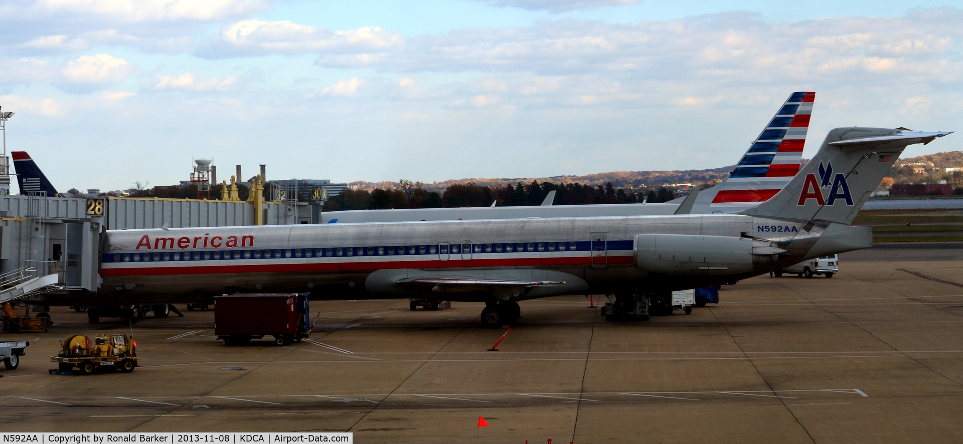 N592AA, 1991 McDonnell Douglas MD-83 (DC-9-83) C/N 53255, Gate 28 National