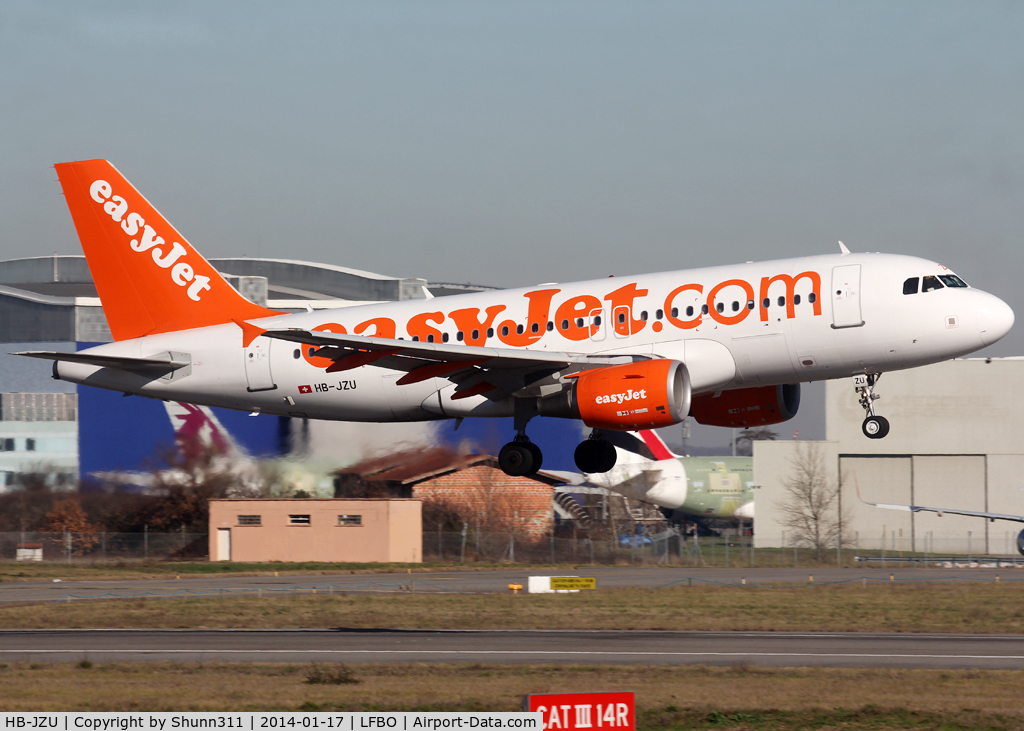 HB-JZU, 2005 Airbus A319-111 C/N 2402, Landing rwy 14R without 'The web's favorite airline' titles