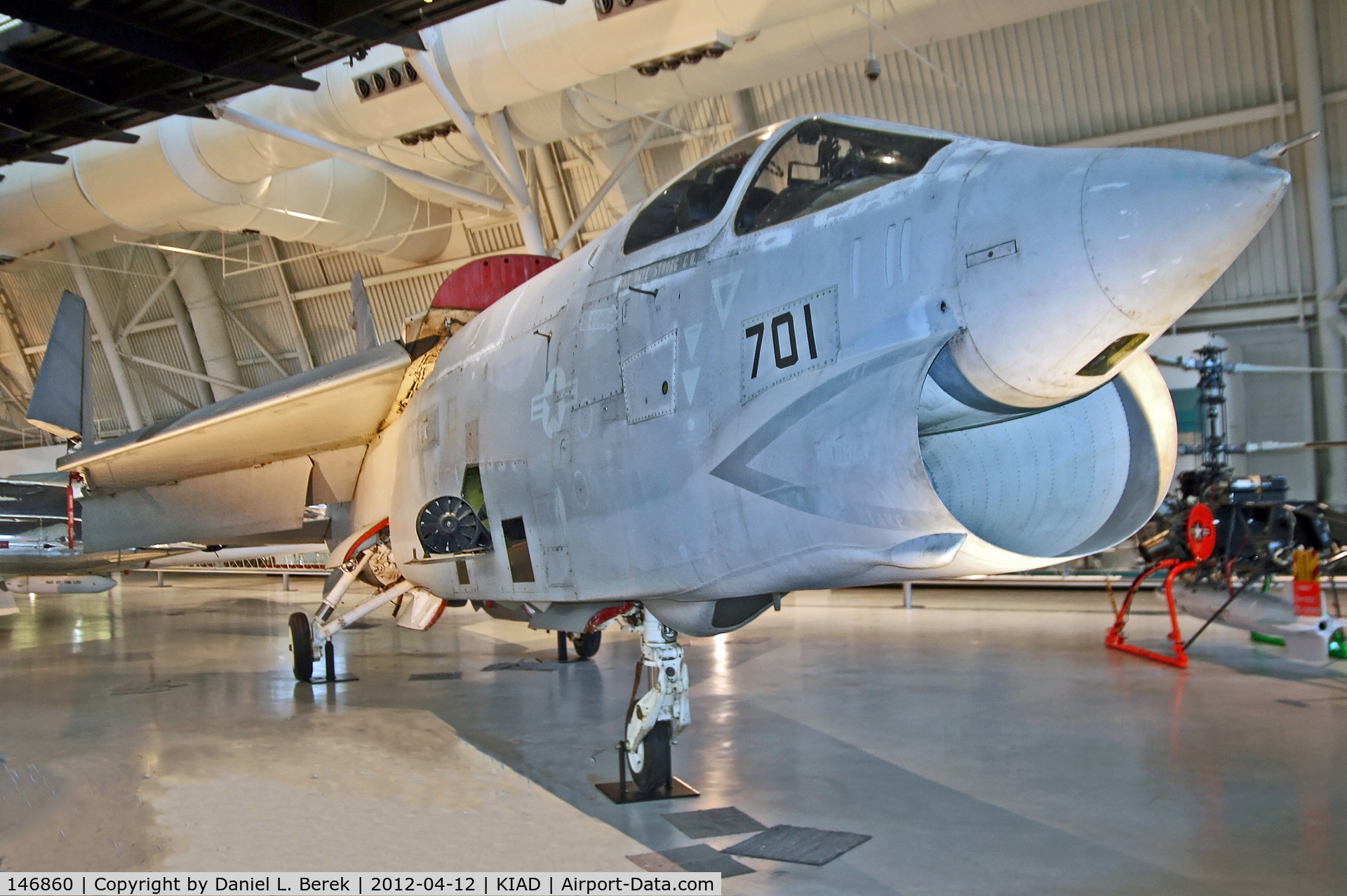 146860, Vought RF-8G Crusader C/N 632, Built in 1953, this particular aircraft was the last operational Crusader; it also flew the most hours of any Crusader built.