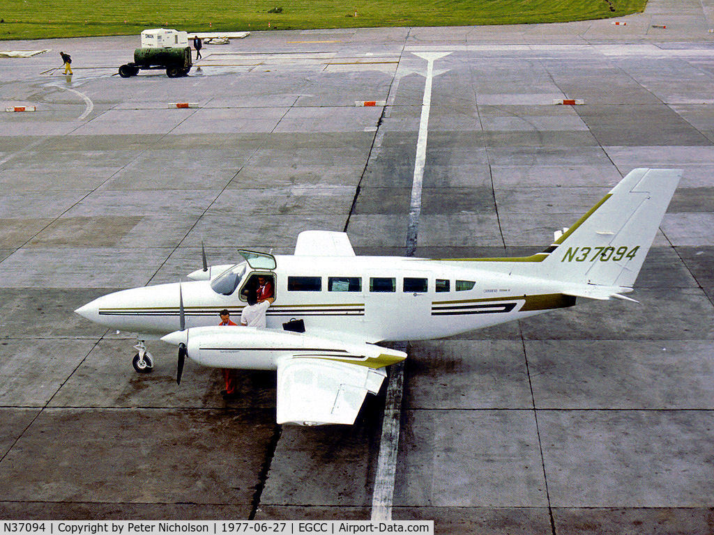 N37094, Cessna 404 II Titan C/N 404-0104, This Cessna 404 Titan II was seen at Manchester in the Summer of 1977.