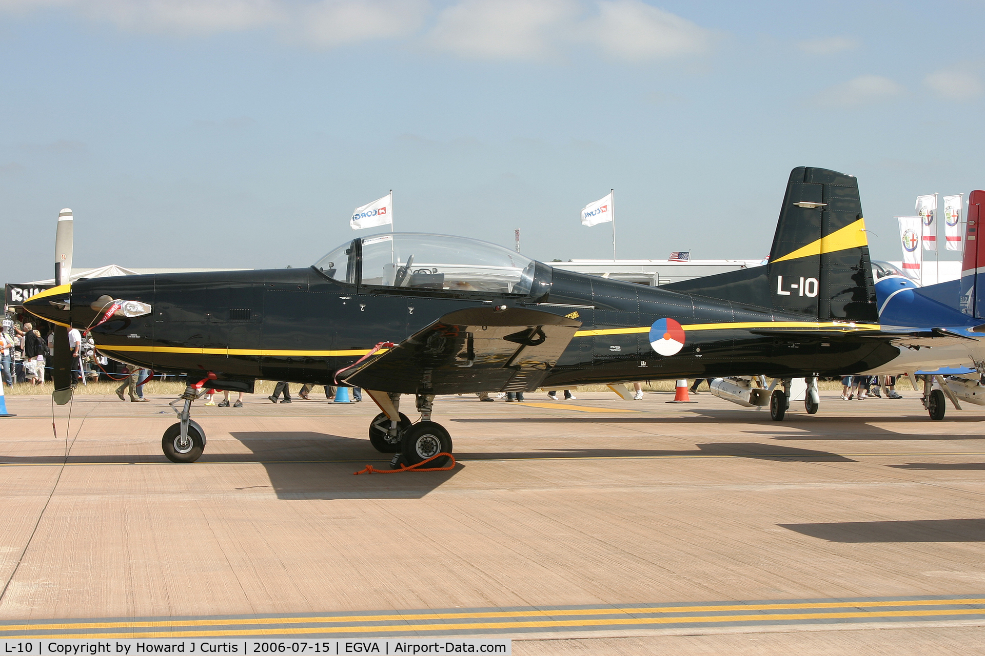 L-10, Pilatus PC-7 Turbo Trainer C/N 547, RIAT 2006; on static display. KLu, special marks.