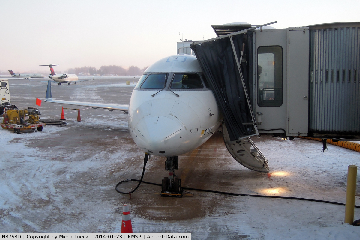 N8758D, 2003 Bombardier CRJ-200 (CL-600-2B19) C/N 7758, At Minneapolis - St Paul