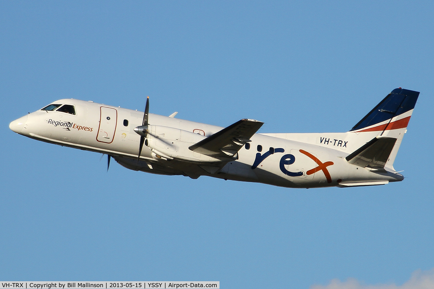 VH-TRX, 1992 Saab 340B C/N 340B-287, OFF FROM 34L