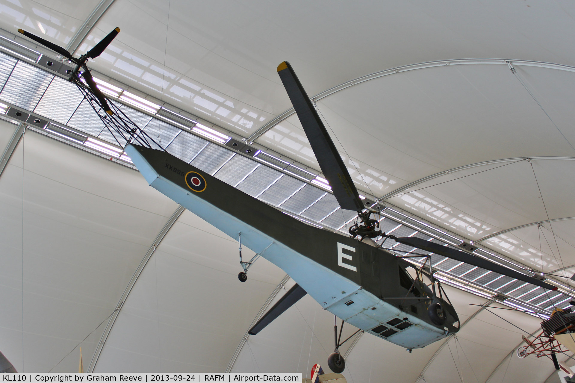 KL110, 1944 Sikorsky R-4B Hoverfly I C/N 140, On display at the RAF Museum, Hendon.
