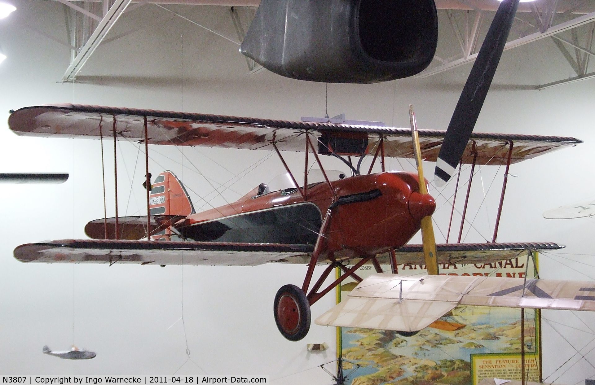 N3807, Waco GXE C/N 1197, Waco GXE at the Hiller Aviation Museum, San Carlos CA
