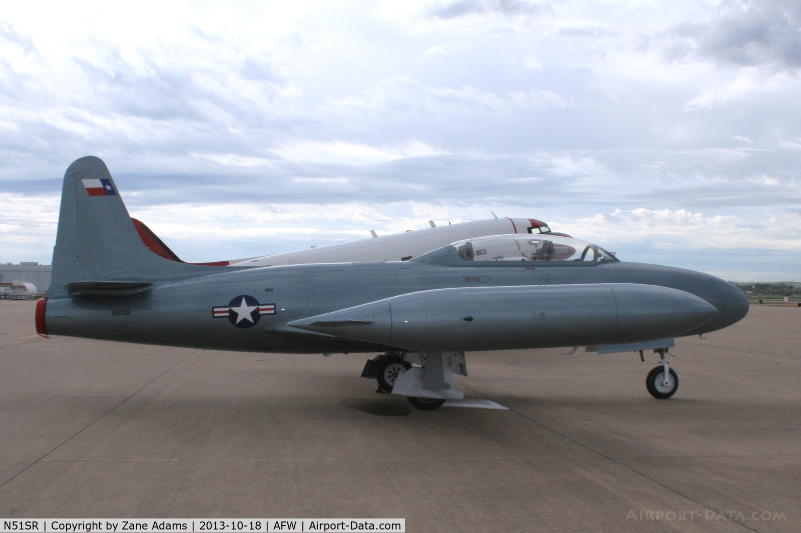 N51SR, 1952 Lockheed T-33A C/N 0451, On display at the 2013 Fort Worth Alliance Airshow