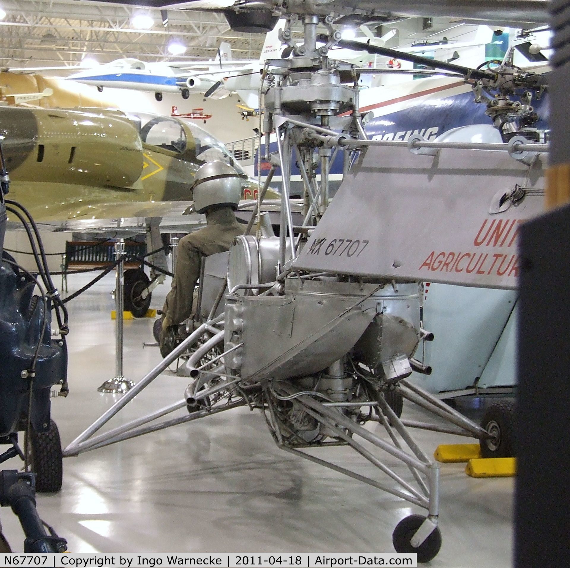 N67707, Hiller UH-5B C/N 01, Hiller UH-5B at the Hiller Aviation Museum, San Carlos CA