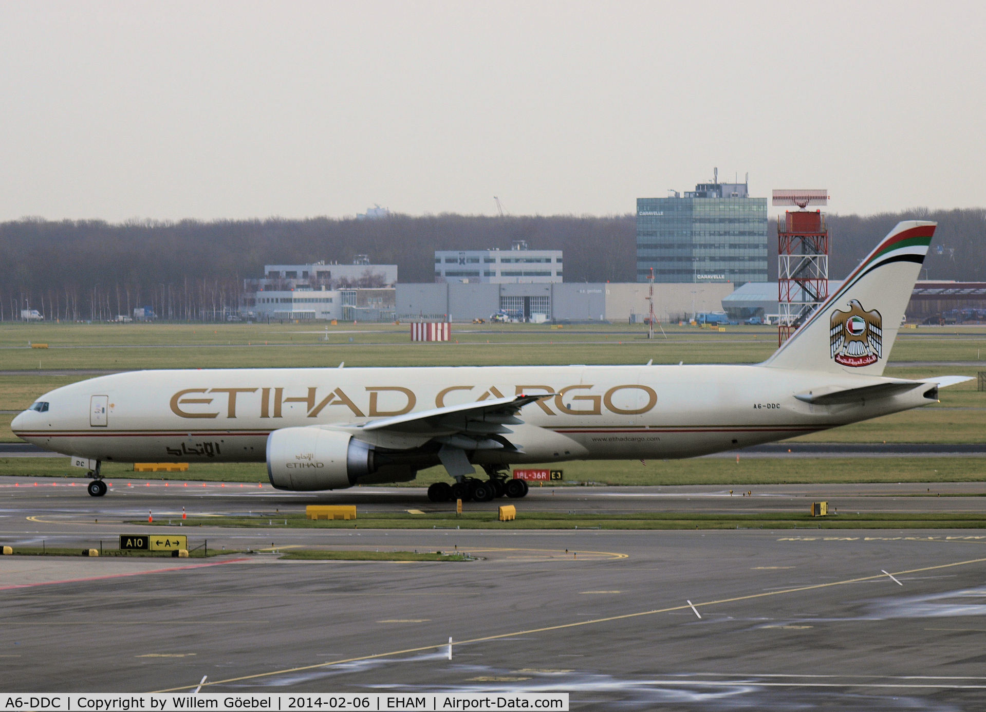 A6-DDC, 2013 Boeing 777-FFX C/N 39691, Taxi to runway 18L of Schiphol Airport