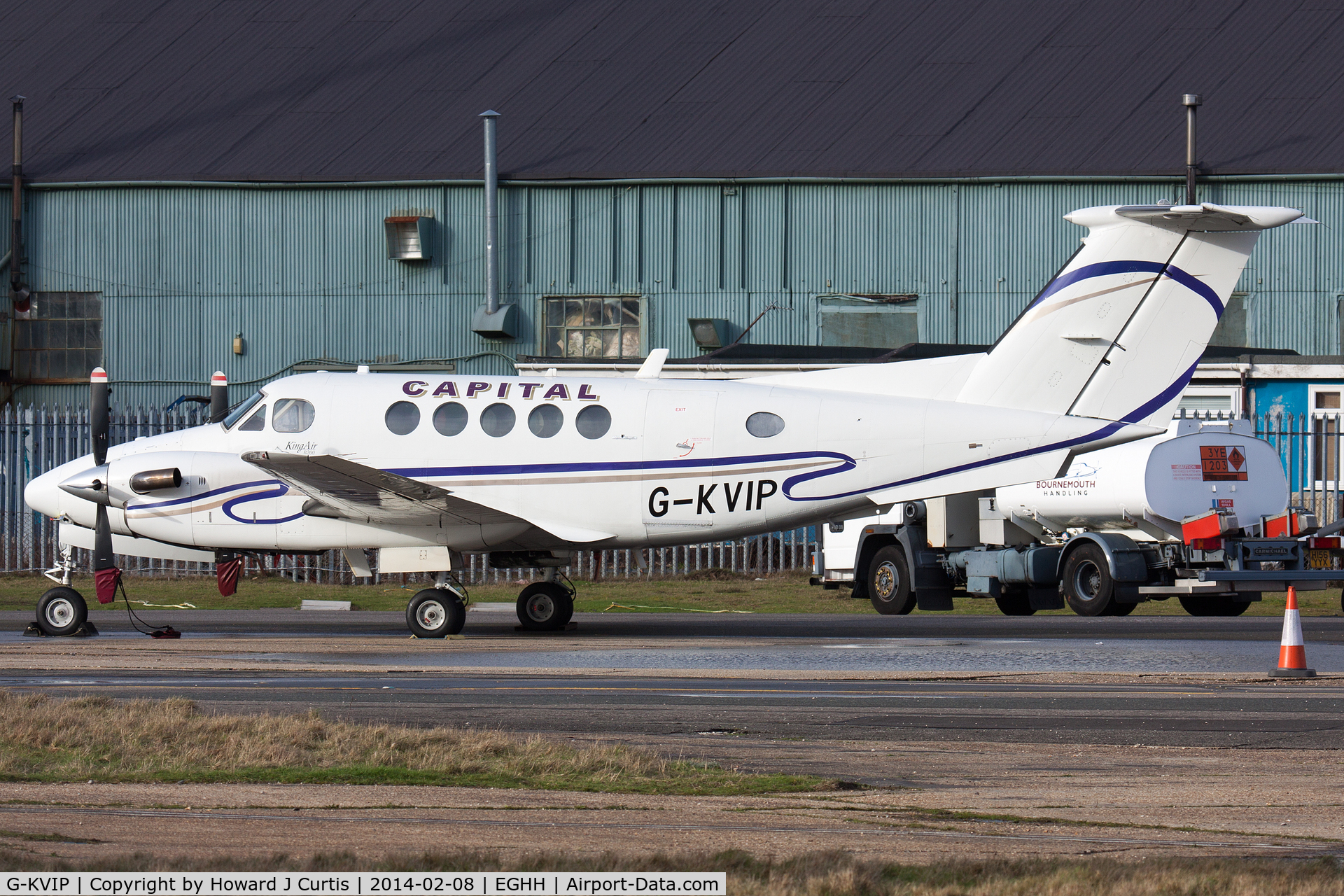G-KVIP, 1979 Beech 200 Super King Air C/N BB-487, Capital Aviation, a regular visitor. Here with Bournemouth Handling.