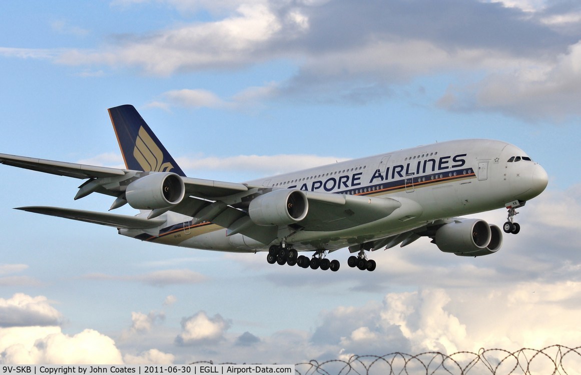 9V-SKB, 2006 Airbus A380-841 C/N 005, Finals to 27R