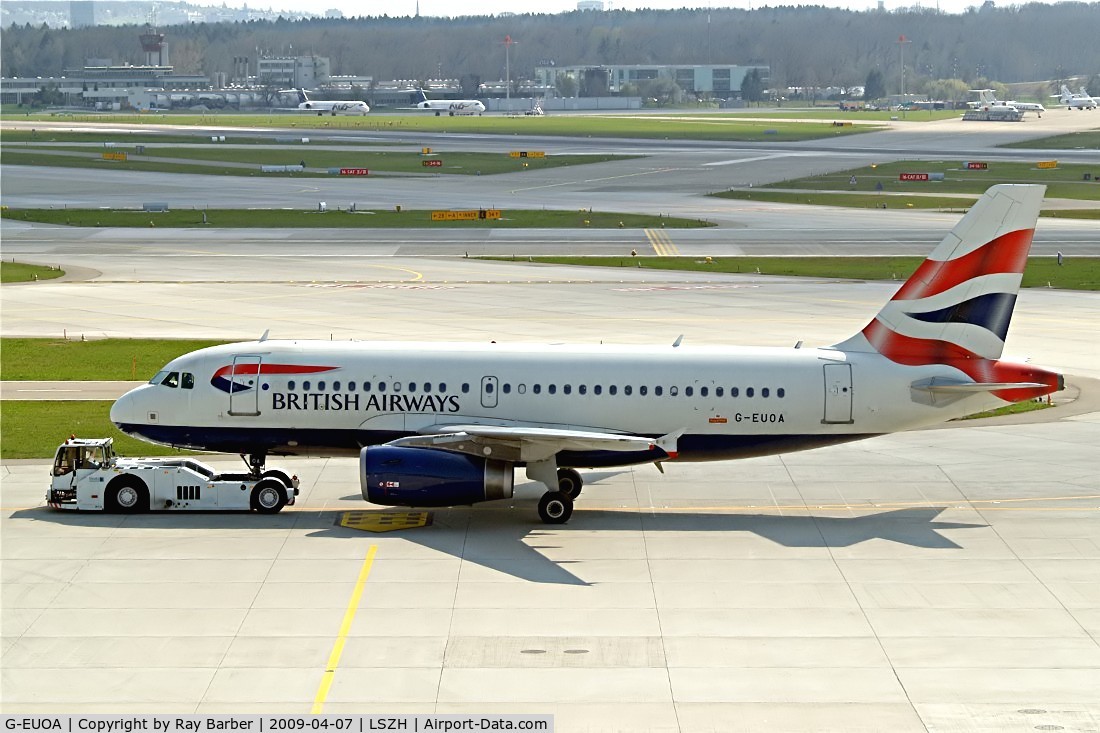 G-EUOA, 2001 Airbus A319-131 C/N 1513, Airbus A319-131 [1513] (British Airways) Zurich~HB 07/04/2009