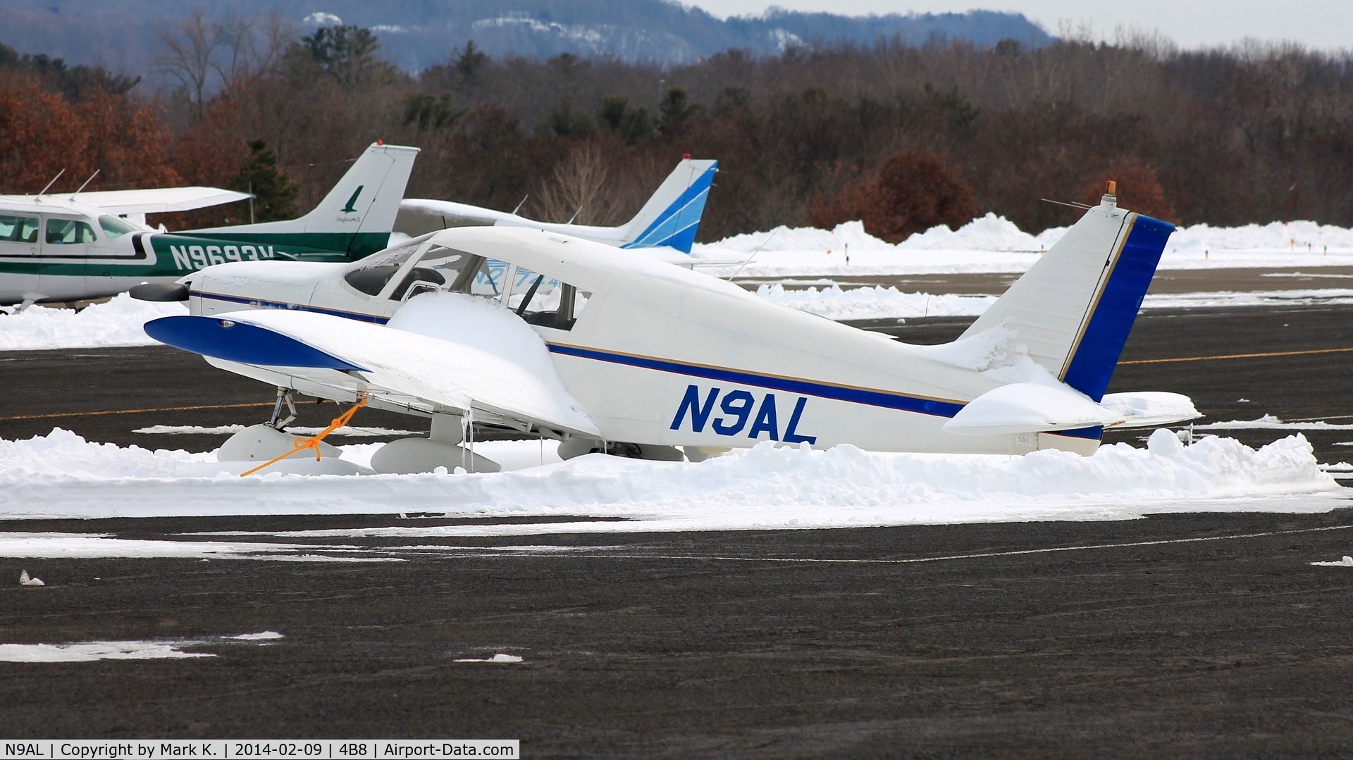 N9AL, 1962 Piper PA-28-160 Cherokee C/N 28-581, N9AL, a Piper Cherokee, covered with snow, and gets trapped under the snow!