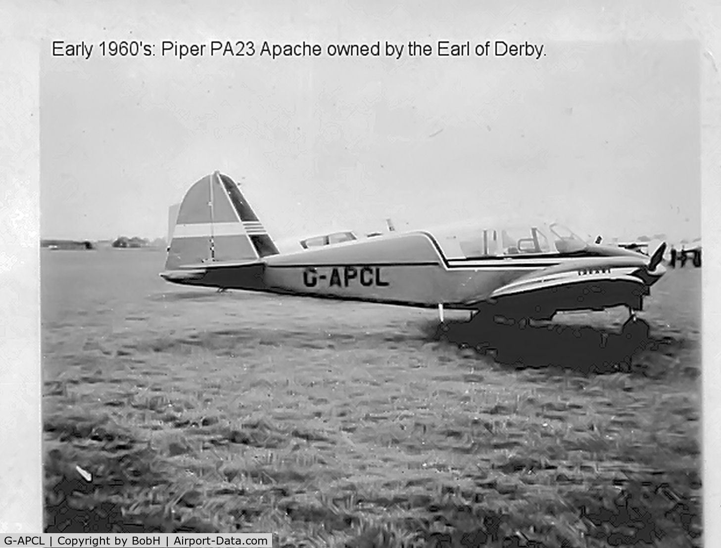 G-APCL, 1957 Piper PA-23-150 Apache C/N 23-1159, The Earl of Derby's Apache - Circa 1960