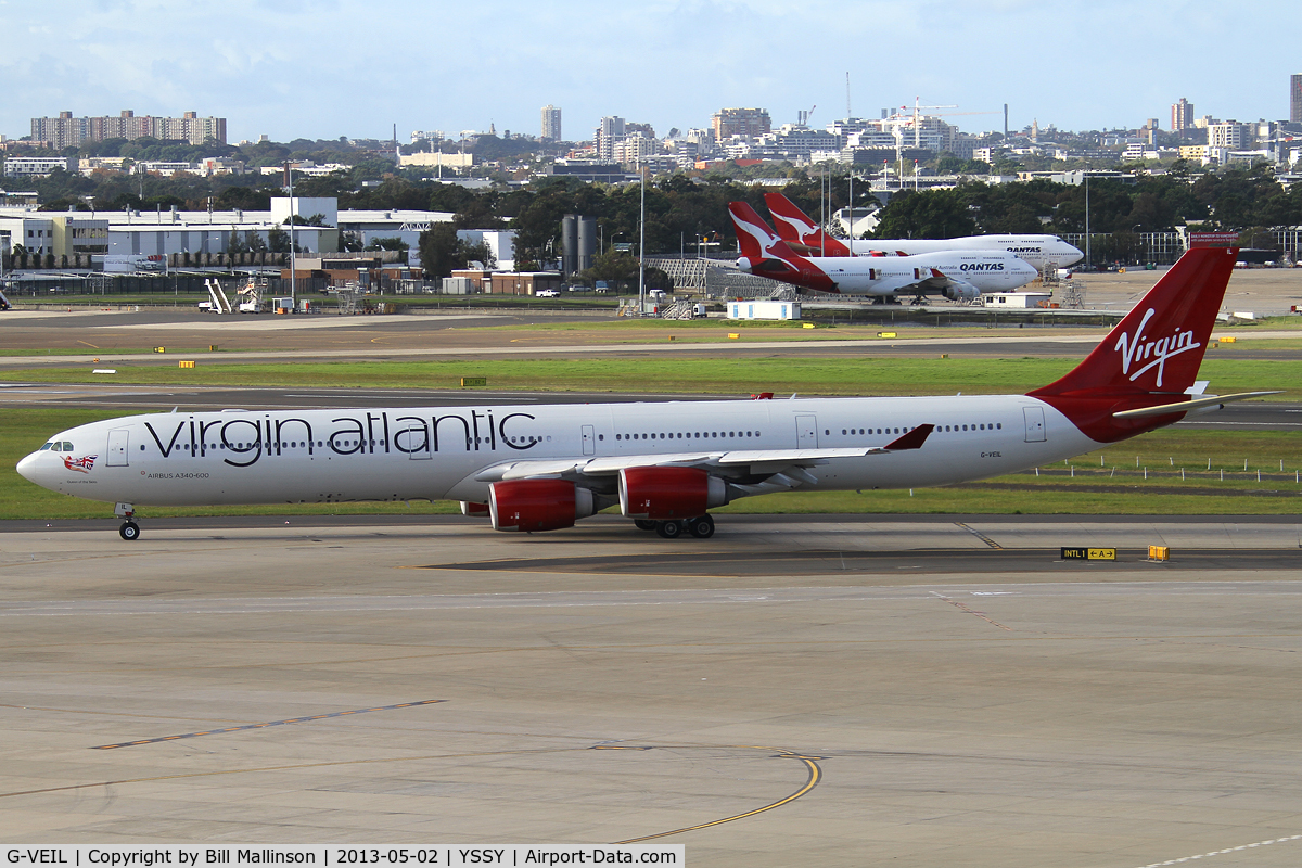 G-VEIL, 2004 Airbus A340-642 C/N 575, taxiing to 16R