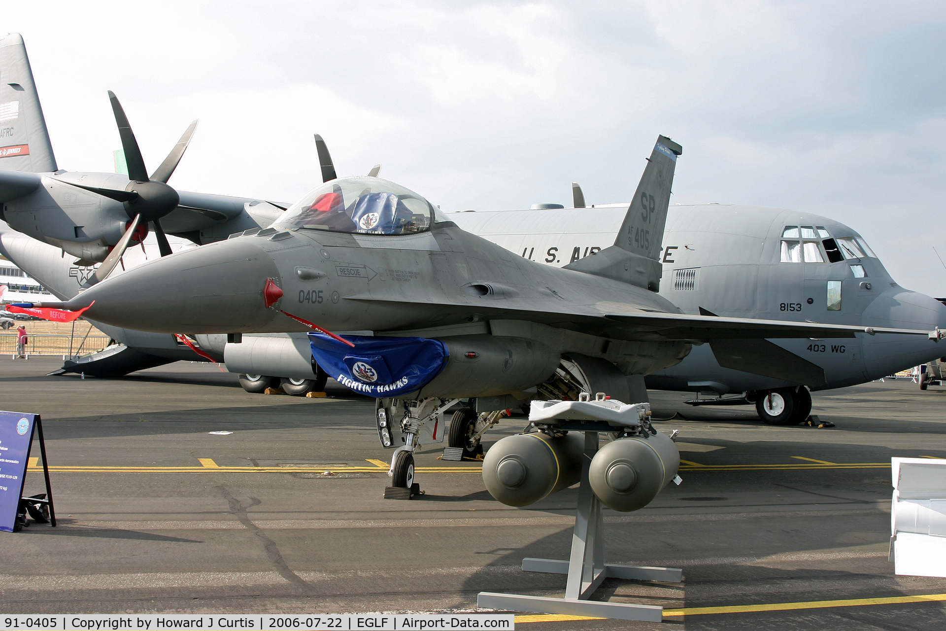 91-0405, 1994 General Dynamics F-16CJ Fighting Falcon C/N CC-103, 23rd FS, USAFE.