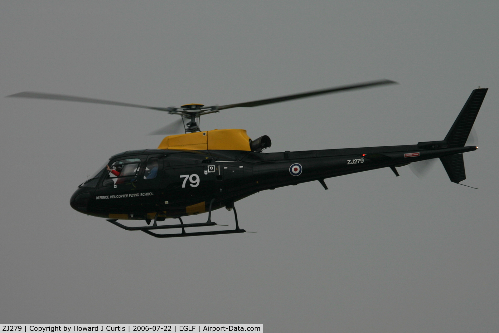 ZJ279, 1997 Eurocopter AS-350BB Squirrel HT1 Ecureuil C/N 3021, Farnborough 2006.