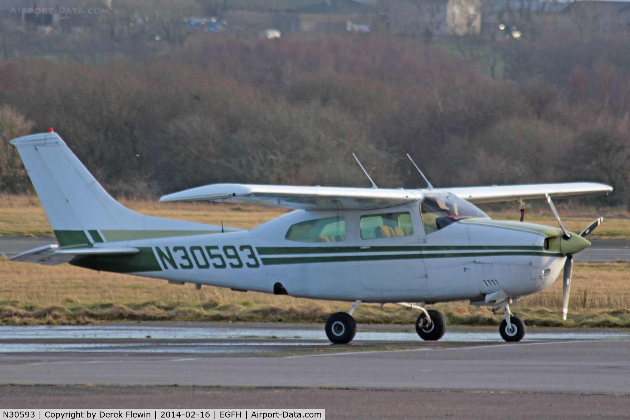 N30593, 1973 Cessna 210L Centurion C/N 21059938, Visiting Cessna 210L seen at EGFH.