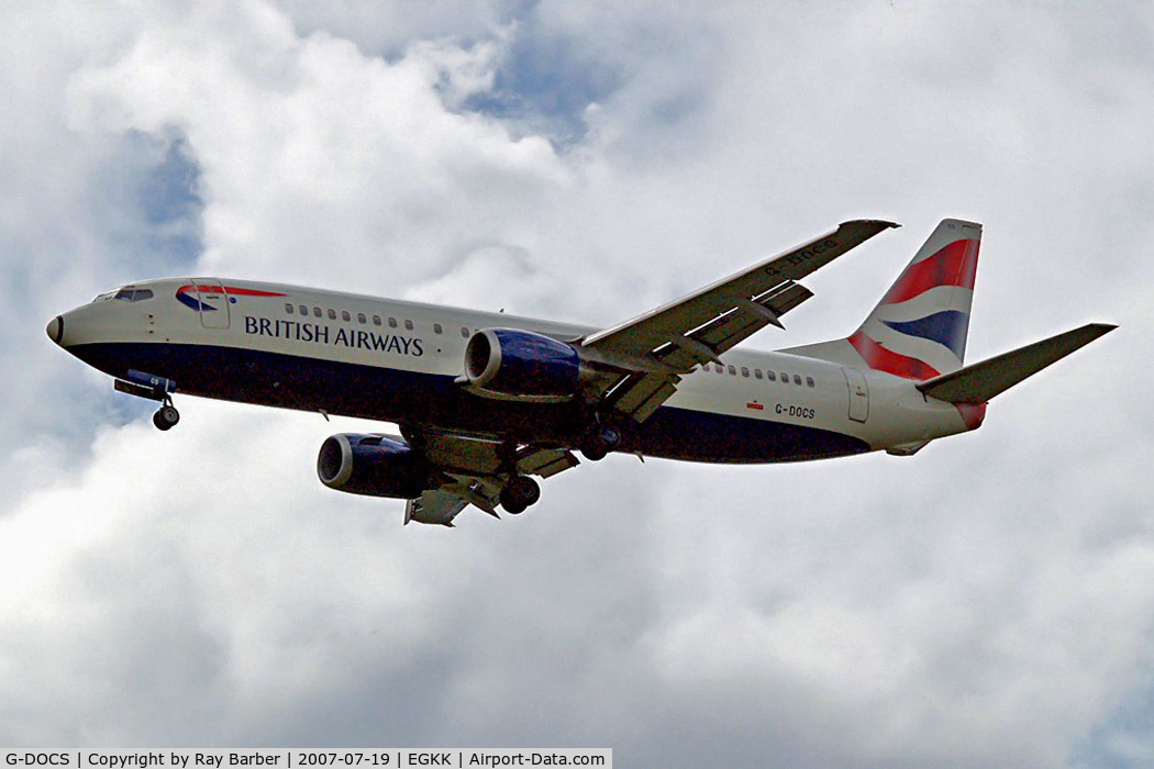 G-DOCS, 1992 Boeing 737-436 C/N 25852, Boeing 737-436 [25852] (British Airways) Gatwick~G 19/07/2007