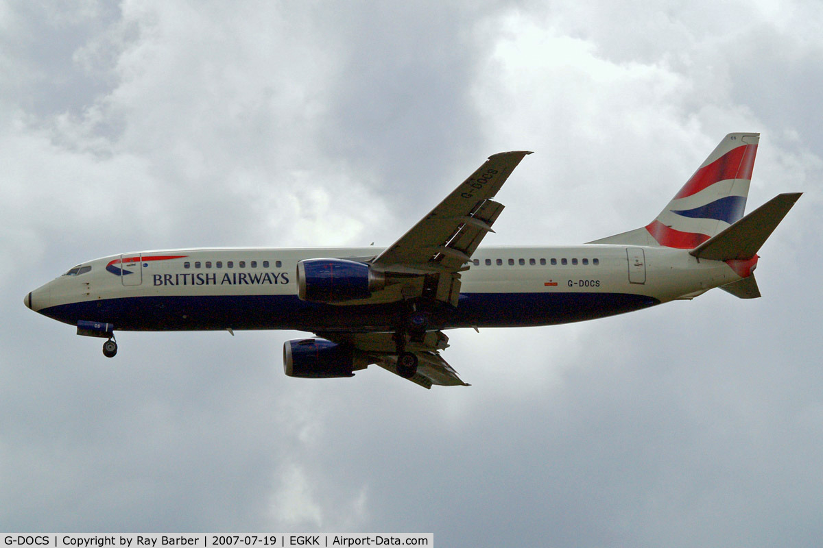 G-DOCS, 1992 Boeing 737-436 C/N 25852, Boeing 737-436 [25852] (British Airways) Gatwick~G 19/07/2007