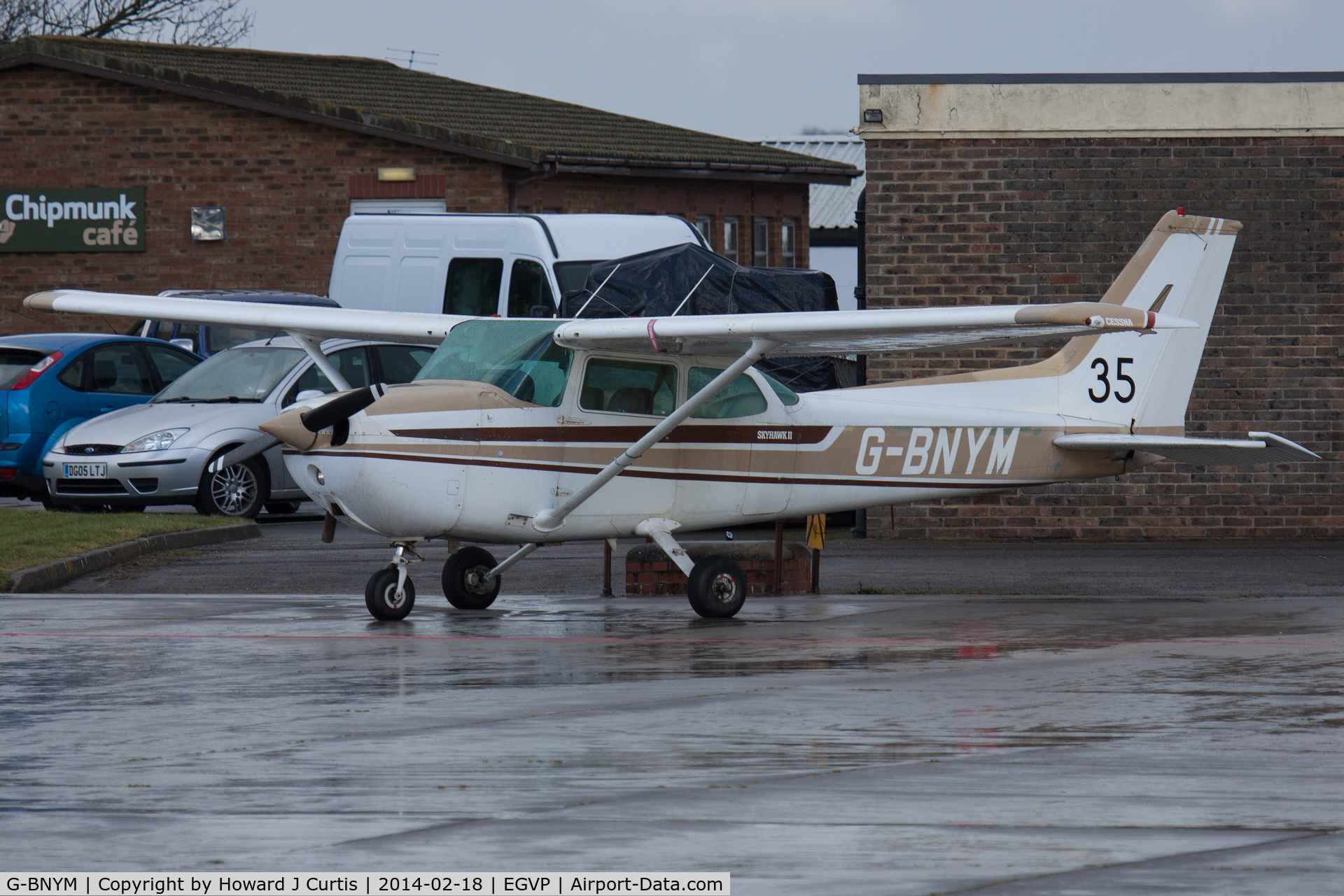 G-BNYM, 1980 Cessna 172N C/N 172-73854, A resident here. The 35 is a number used for air racing.
